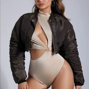 Fall zip up cropped jacket coat